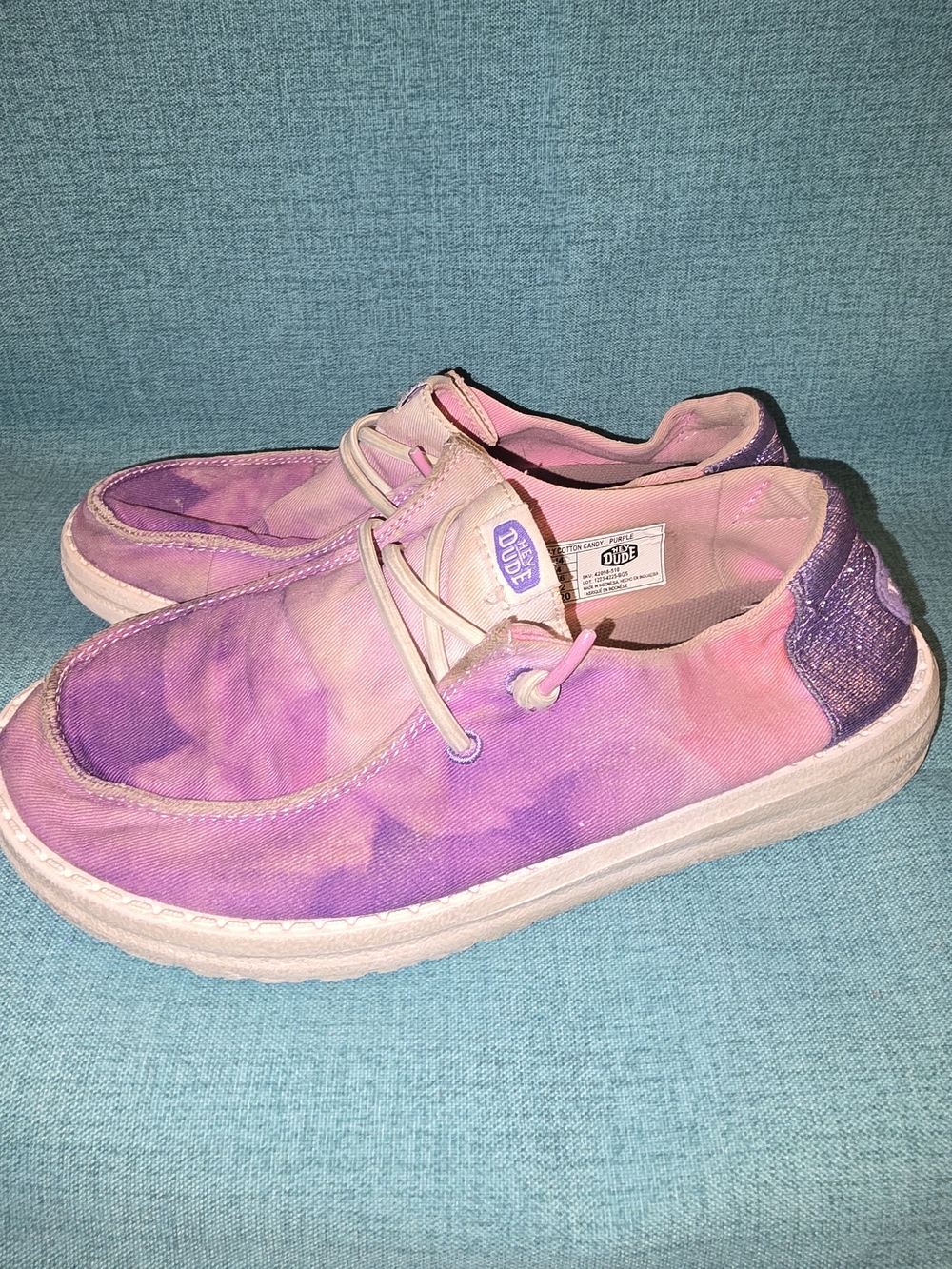 Kids Hey Dude Tie-Dye Slip-On Shoes in Pink and Purple